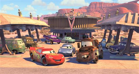 Where was the movie Cars filmed, and how does it relate to the concept of time travel in animated films?